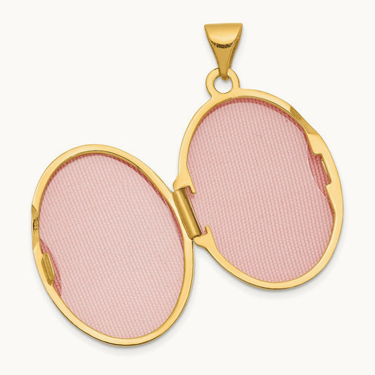 Polished Oval Locket — 14K Yellow Gold