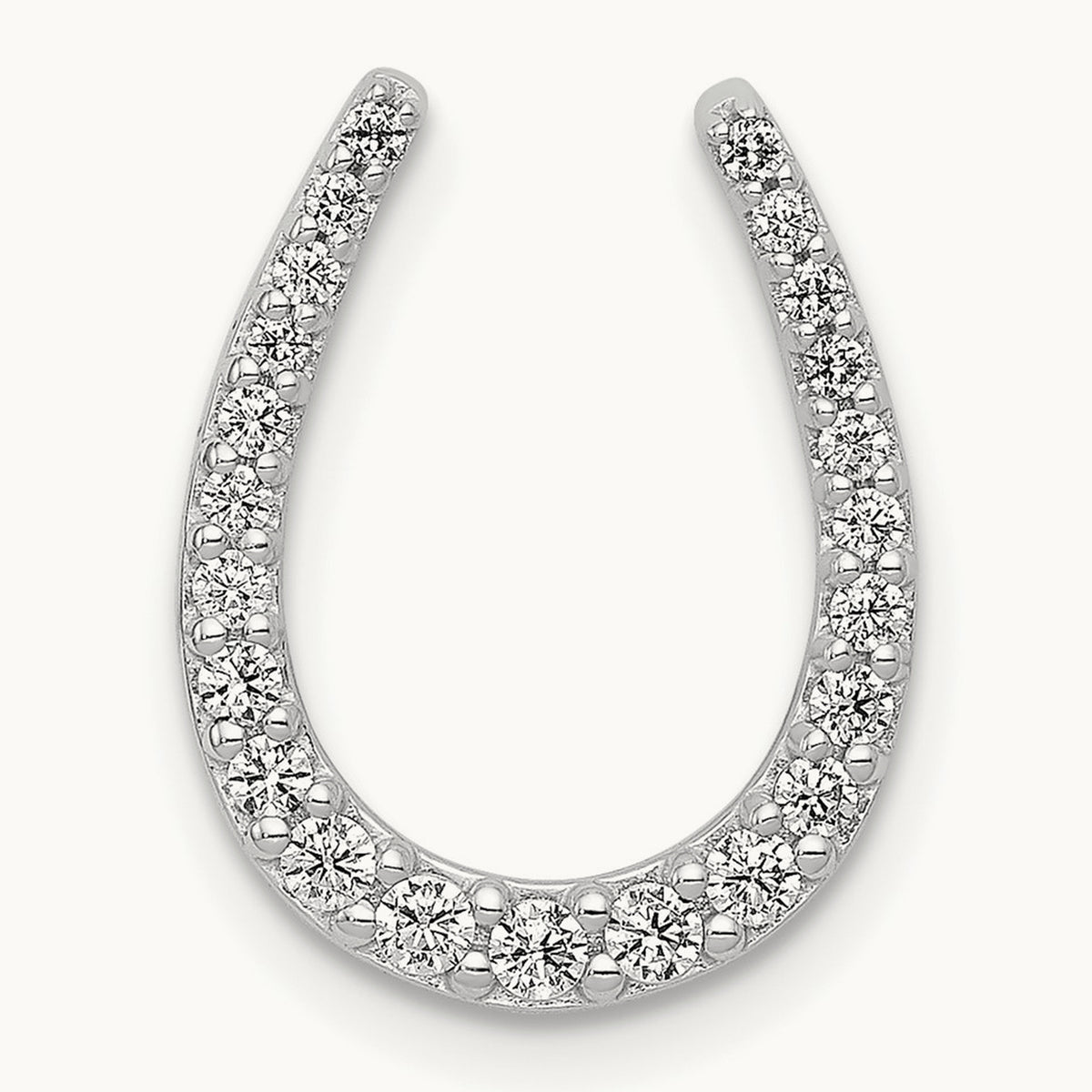 Diamond Horseshoe Chain Slide — 14K White Gold, 0.242 ct
