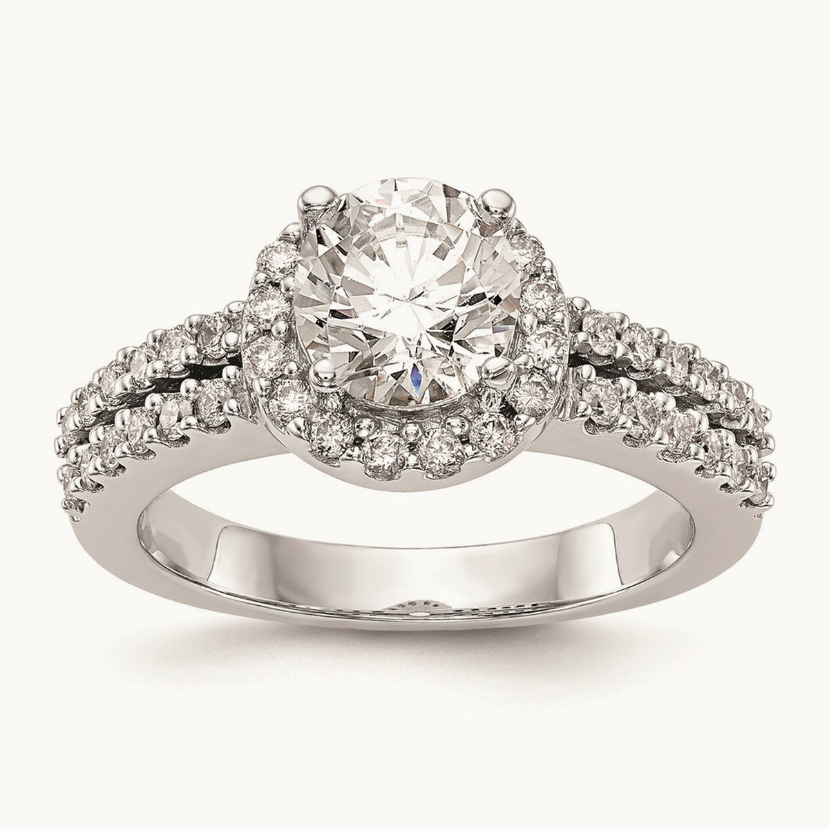 Round Halo Engagement Ring Mounting