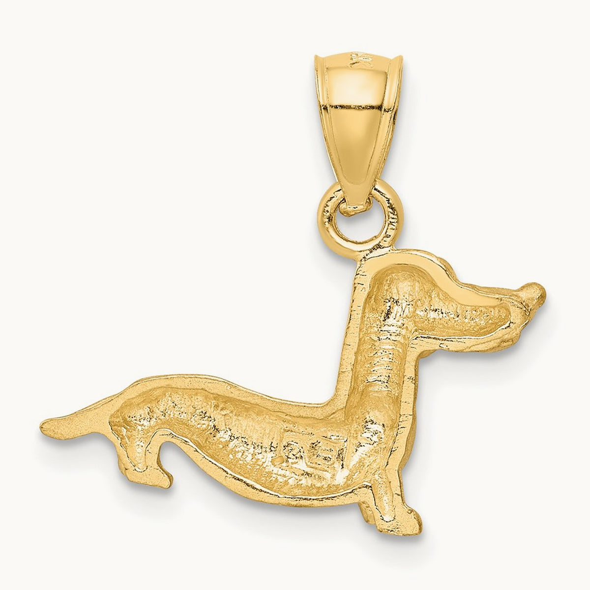 Diamond-cut Dachshund Pendant, 14K