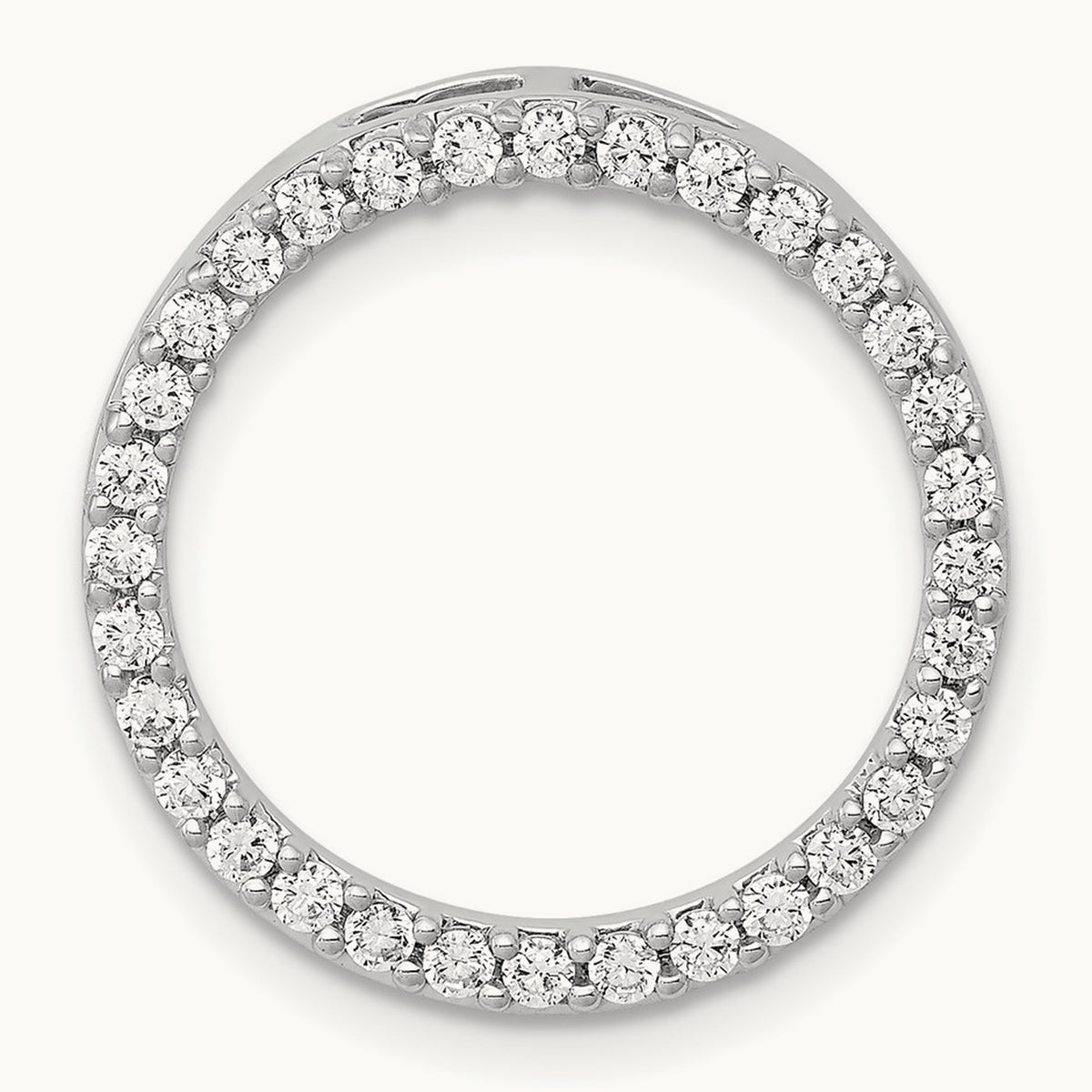 Diamond Circle Chain Slide — 14K White Gold, 19.3mm