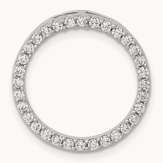 Circle Chain Slide Pendant, 0.50-0.75 ct tw Lab-Grown Diamond