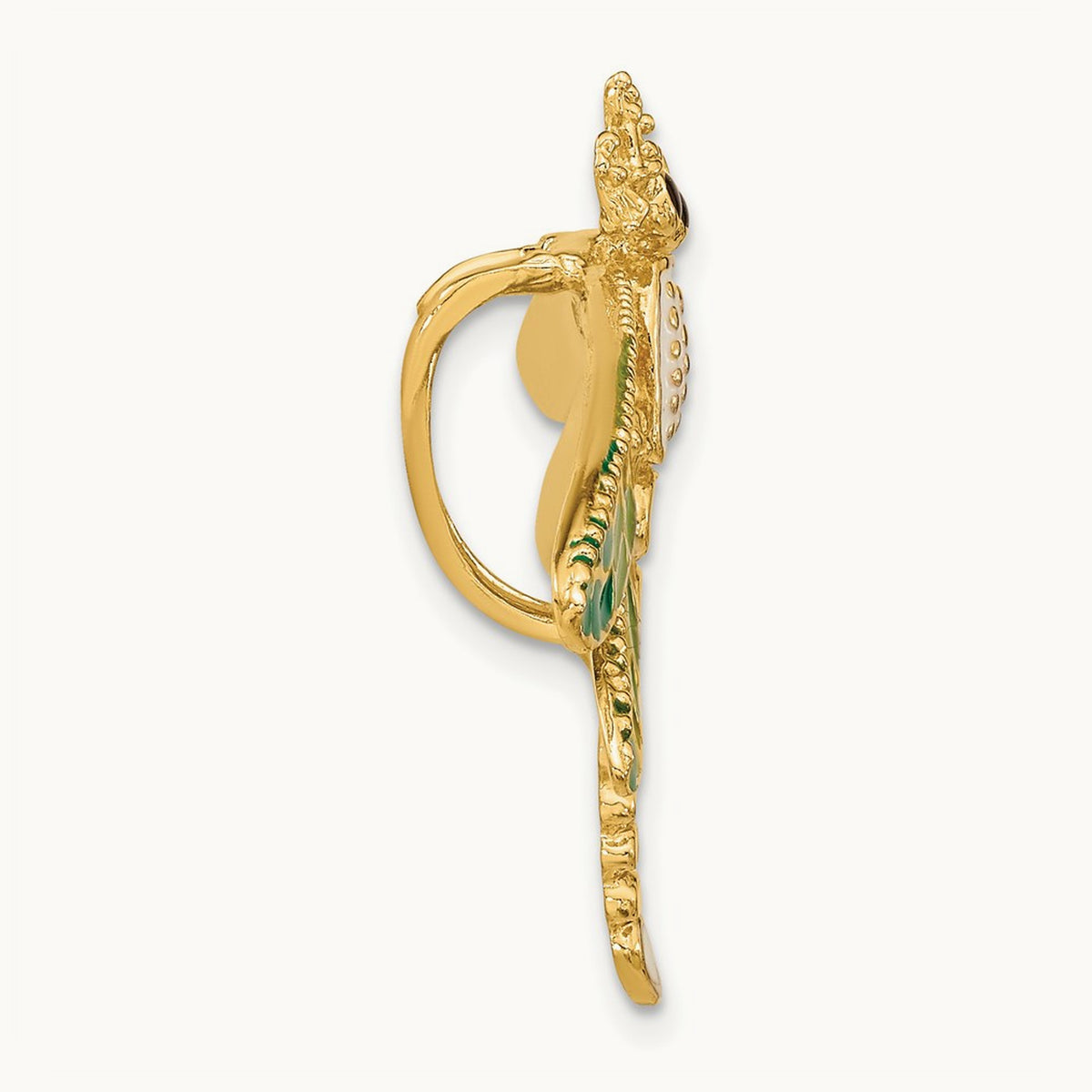 Multi-Color Enamel Dragonfly Charm, 14K