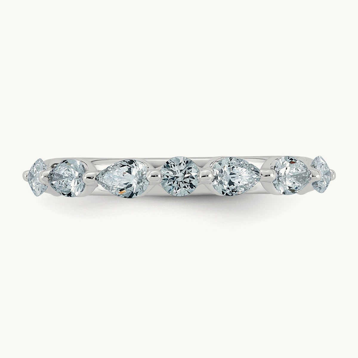 Pear Shape Stones Wedding Band, 0.75-1.00 ct tw Lab-Grown Diamond