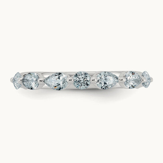 Pear Shape Stones Wedding Band, 0.75-1.00 ct tw Lab-Grown Diamond
