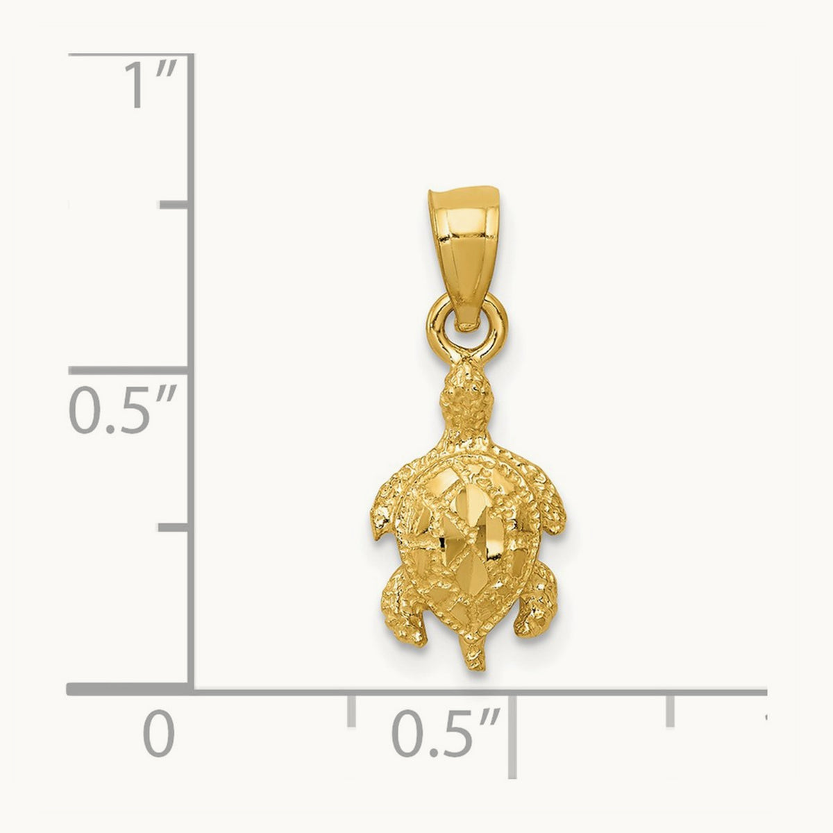 Turtle Pendant, 14K