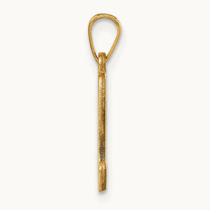 Script Letter M Initial Pendant, 14K Yellow Gold