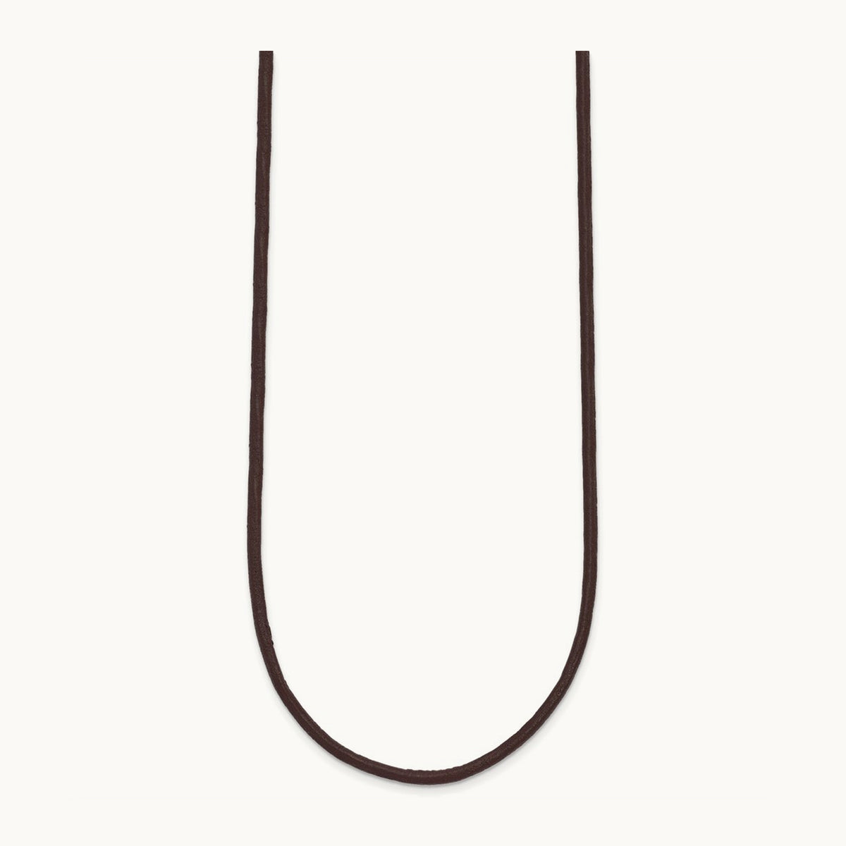 16in Brown Leather Cord Necklace, 2mm, 14K