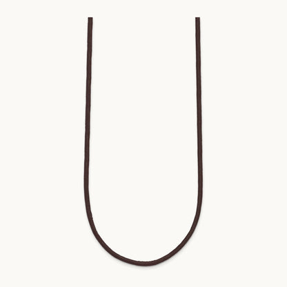16in Brown Leather Cord Necklace, 2mm, 14K