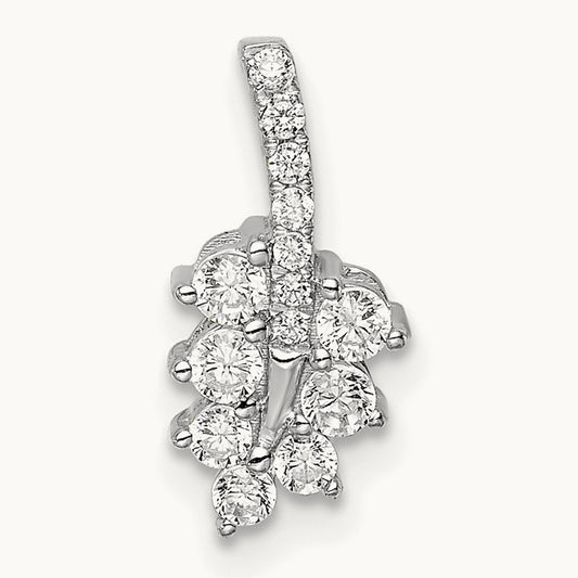 Leaf Chain Slide Pendant, 0.25 ct tw Lab-Grown Diamond