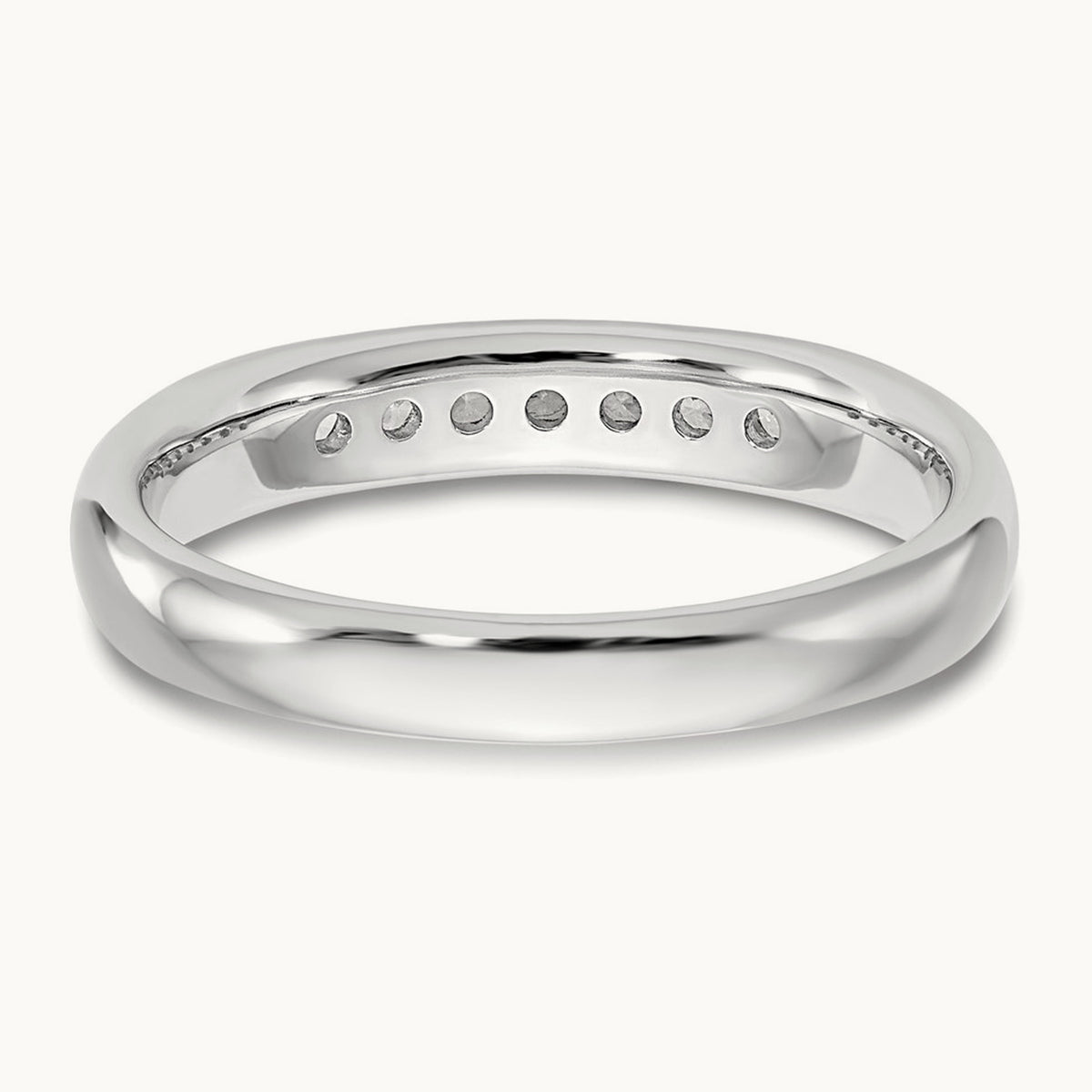 7-Stone Diamond Channel Band, 14K White Gold