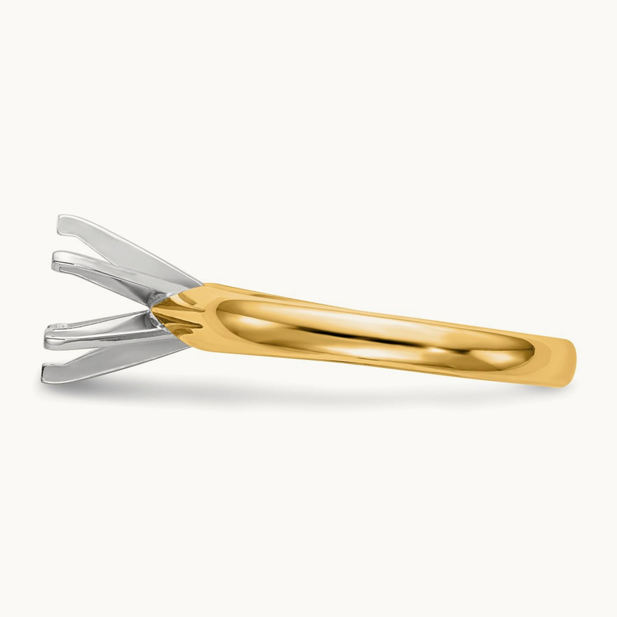 1/8ct. Medium-Weight Comfort-Fit 6-Prong Mounting, 14K Two-tone
