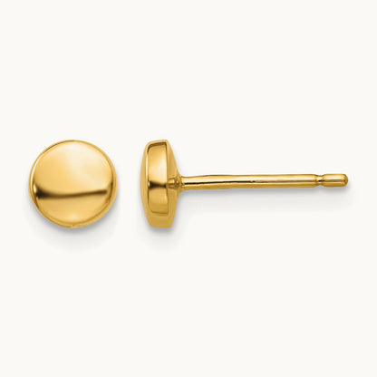 Polished Round Button Post Earrings — 5mm