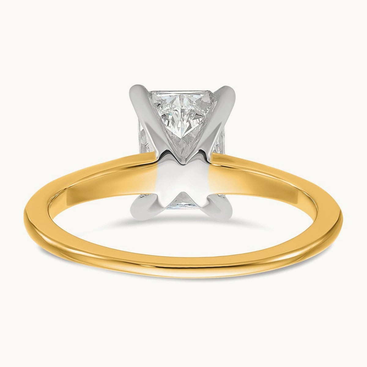 Radiant Solitaire Engagement Ring, 0.50-5.00 ct tw Lab-Grown Diamond — 14K Two-Tone