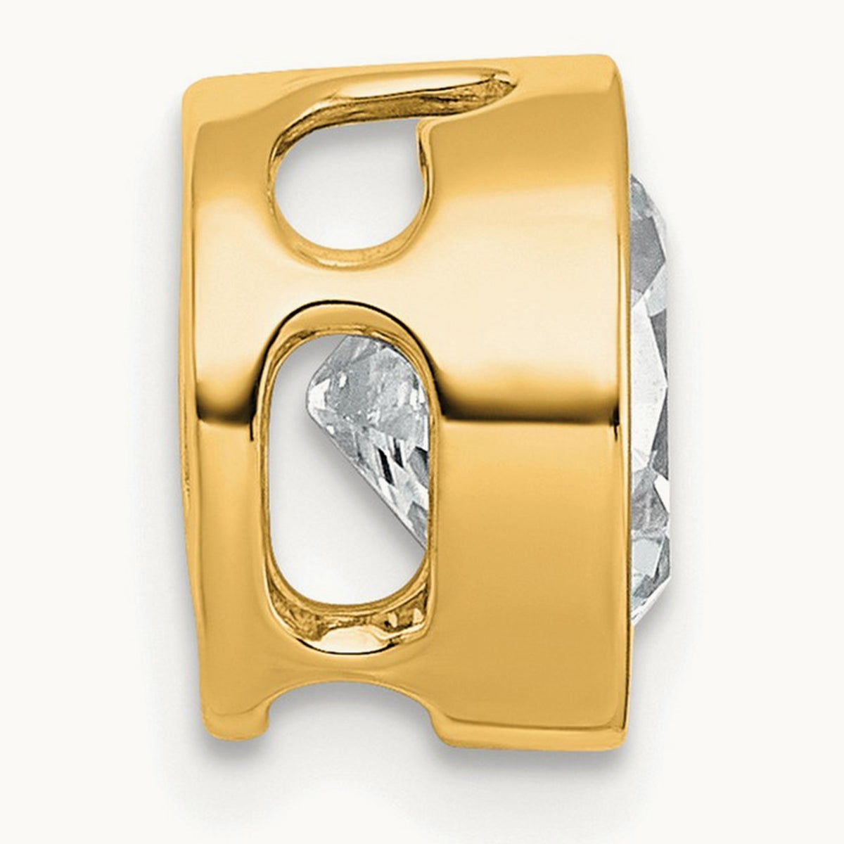 Round Bezel Set Chain Slide Pendant, 0.25-3.00 ct tw Lab-Grown Diamond — 3 ct, 14K Yellow Gold