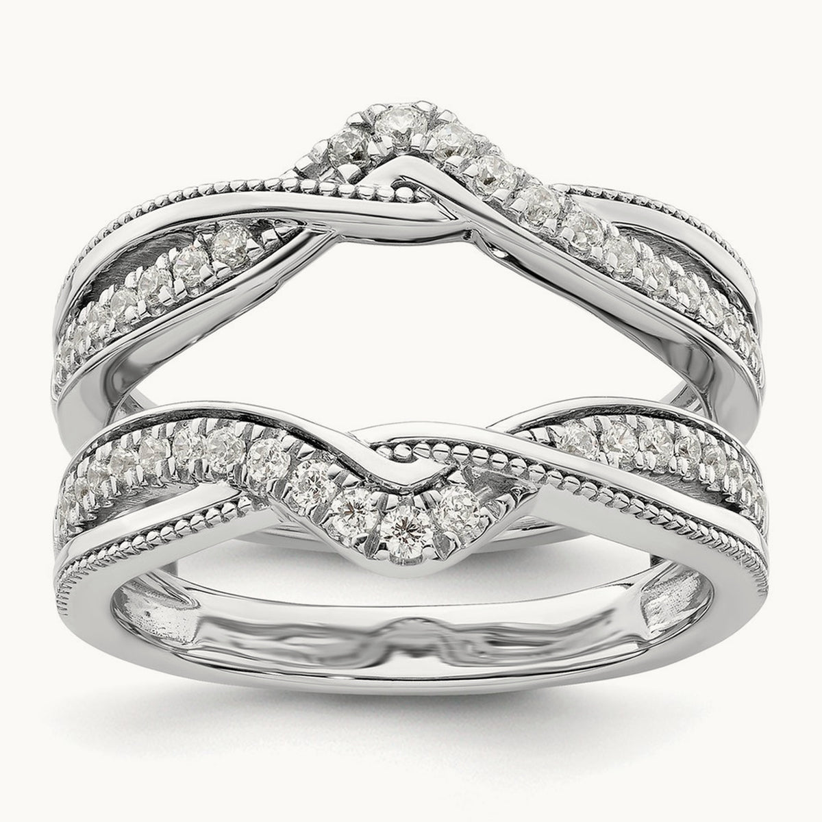 Miligrain Diamond Guard, 14K White Gold