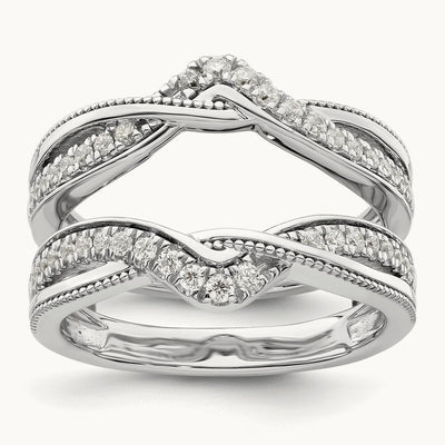 Miligrain Diamond Guard, 14K White Gold