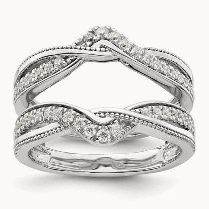 Miligrain Diamond Guard, 14K White Gold