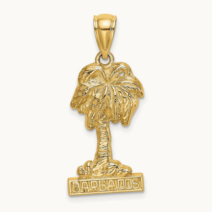 BARBADOS Palm Tree Charm, 14K