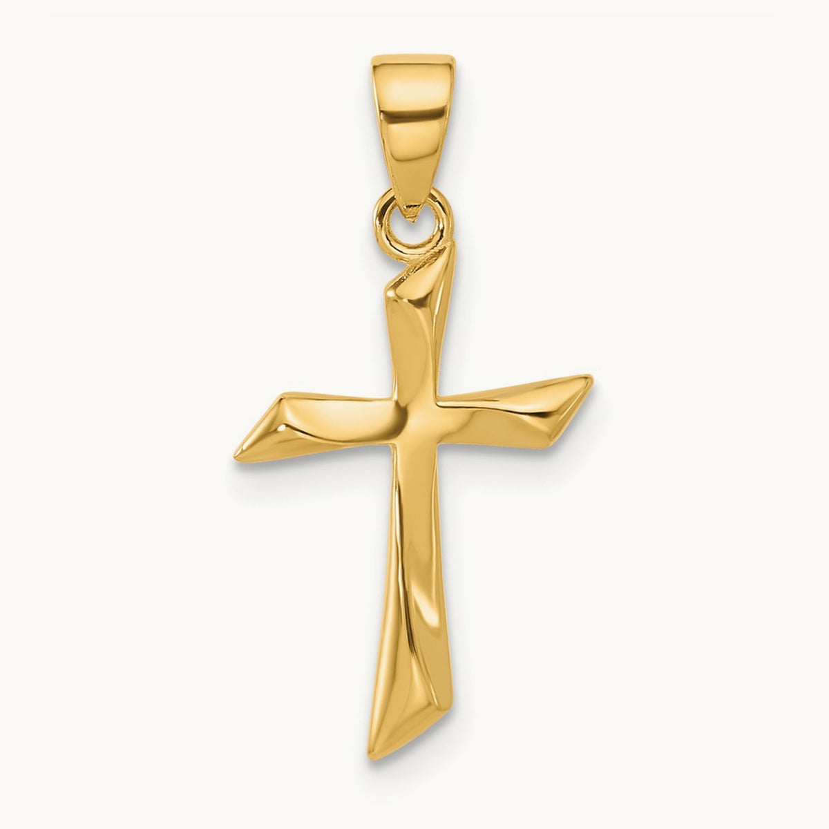 Polished Cross Pendant, 14K