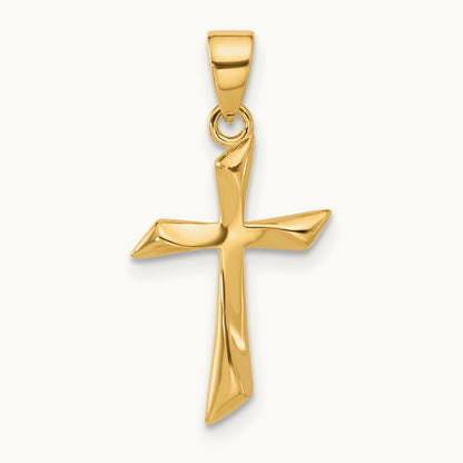 Polished Cross Pendant, 14K