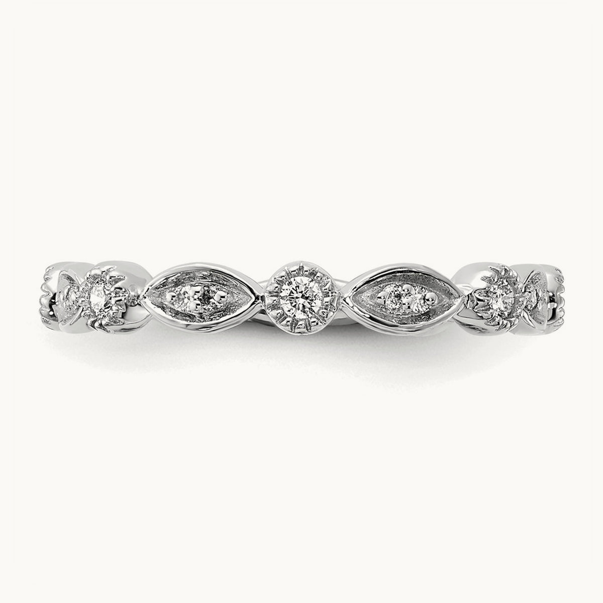 Diamond Fancy Band — 14K White Gold