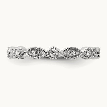 Diamond Fancy Band — 14K White Gold