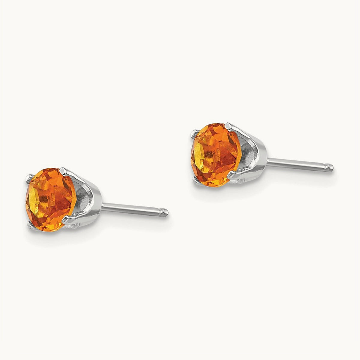 Citrine Stud Earrings — 5mm