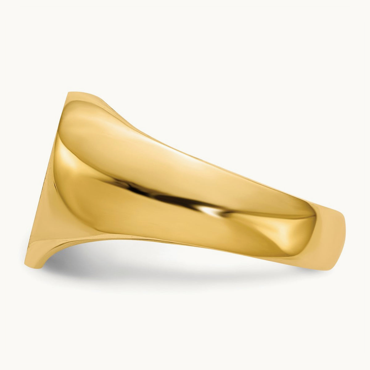 Closed Back Heart Signet Ring — 14K Yellow Gold, 12.5x11.5mm, 6