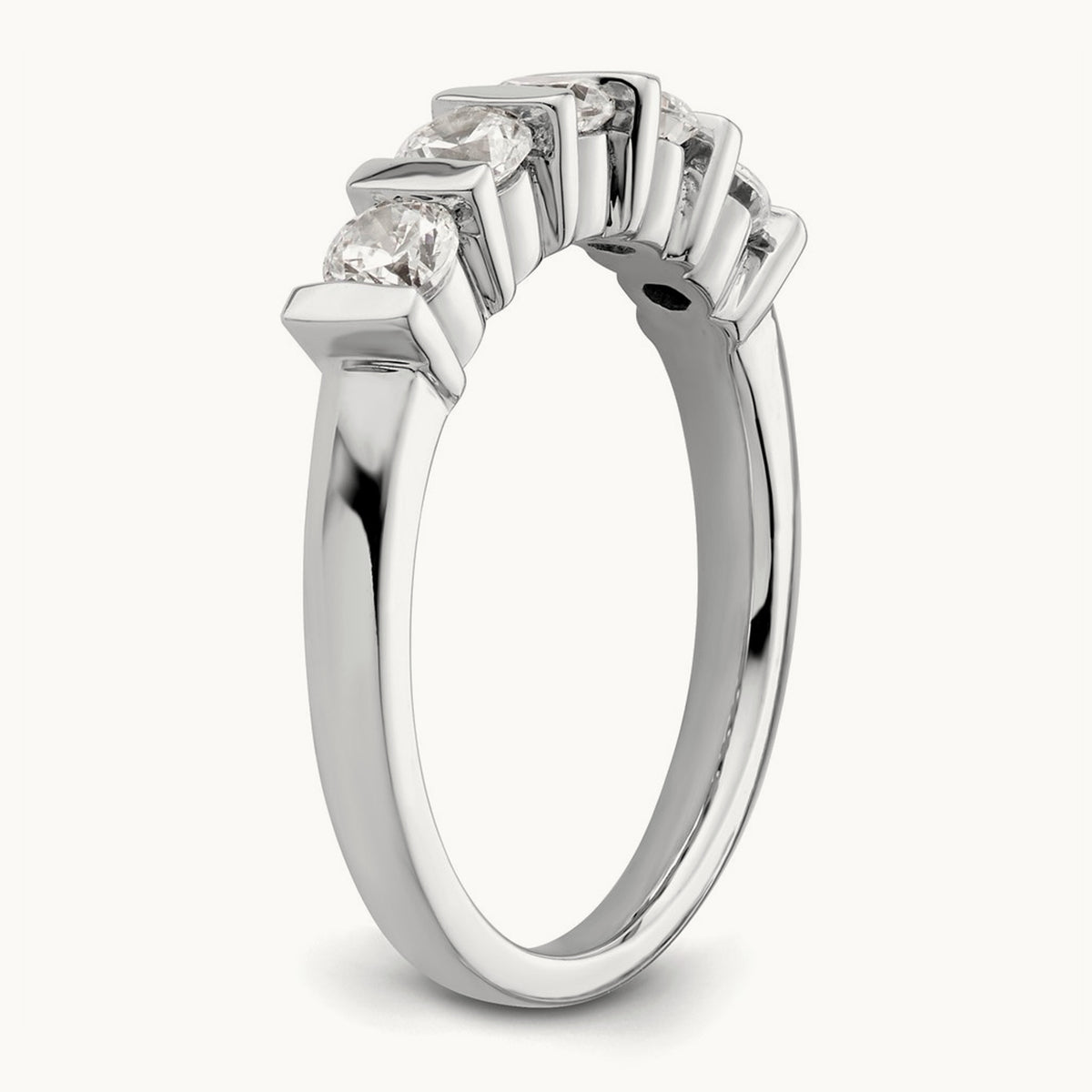 5-Stone Diamond Band, 14K White Gold