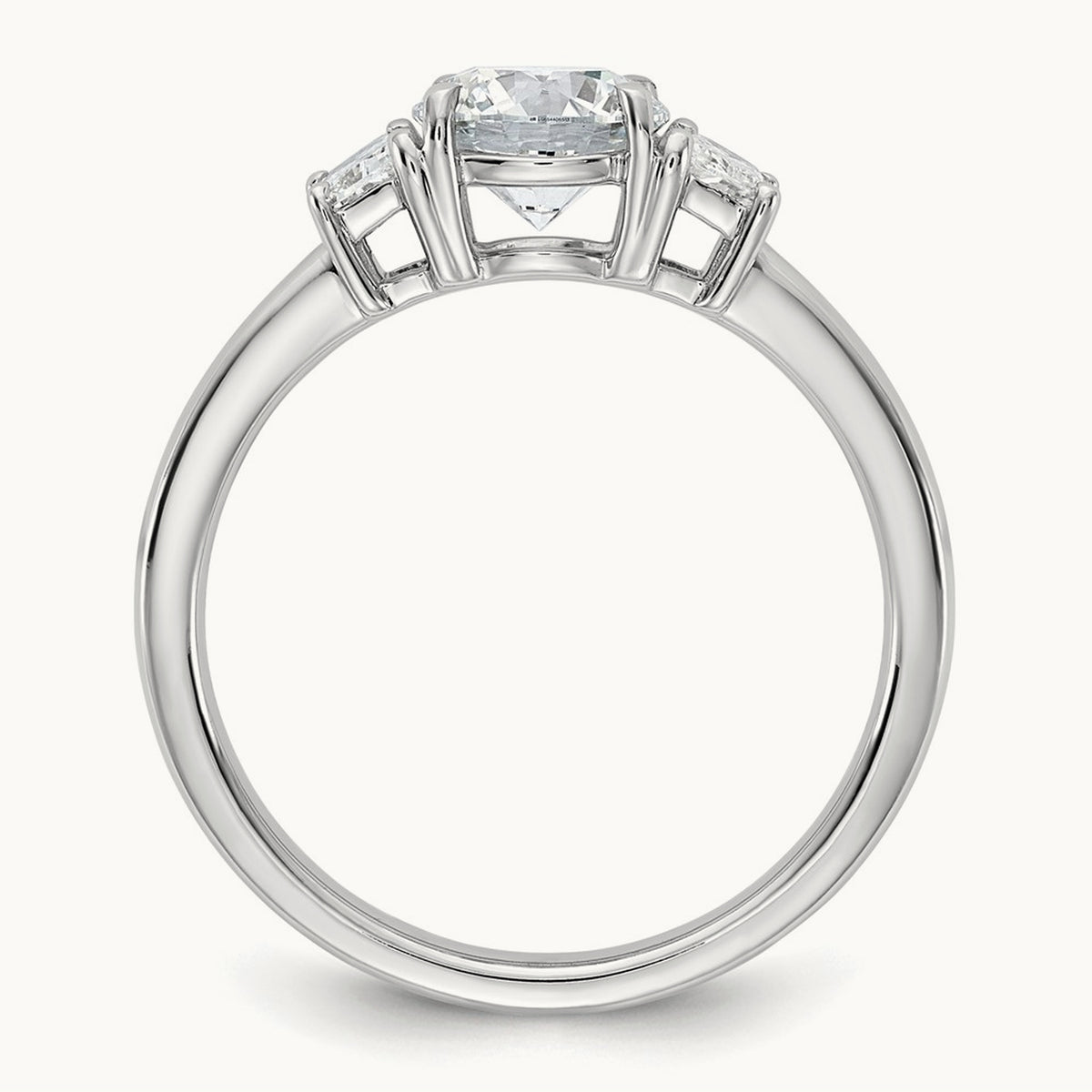 Trapezoid Sidestones Engagement Ring, 0.25-3.75 ct tw Lab-Grown Diamond — 14K White Gold