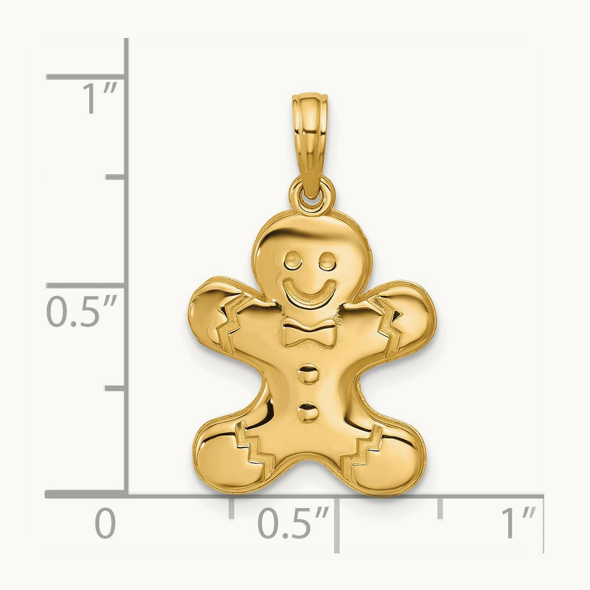 Polished Gingerbread Pendant, 14K