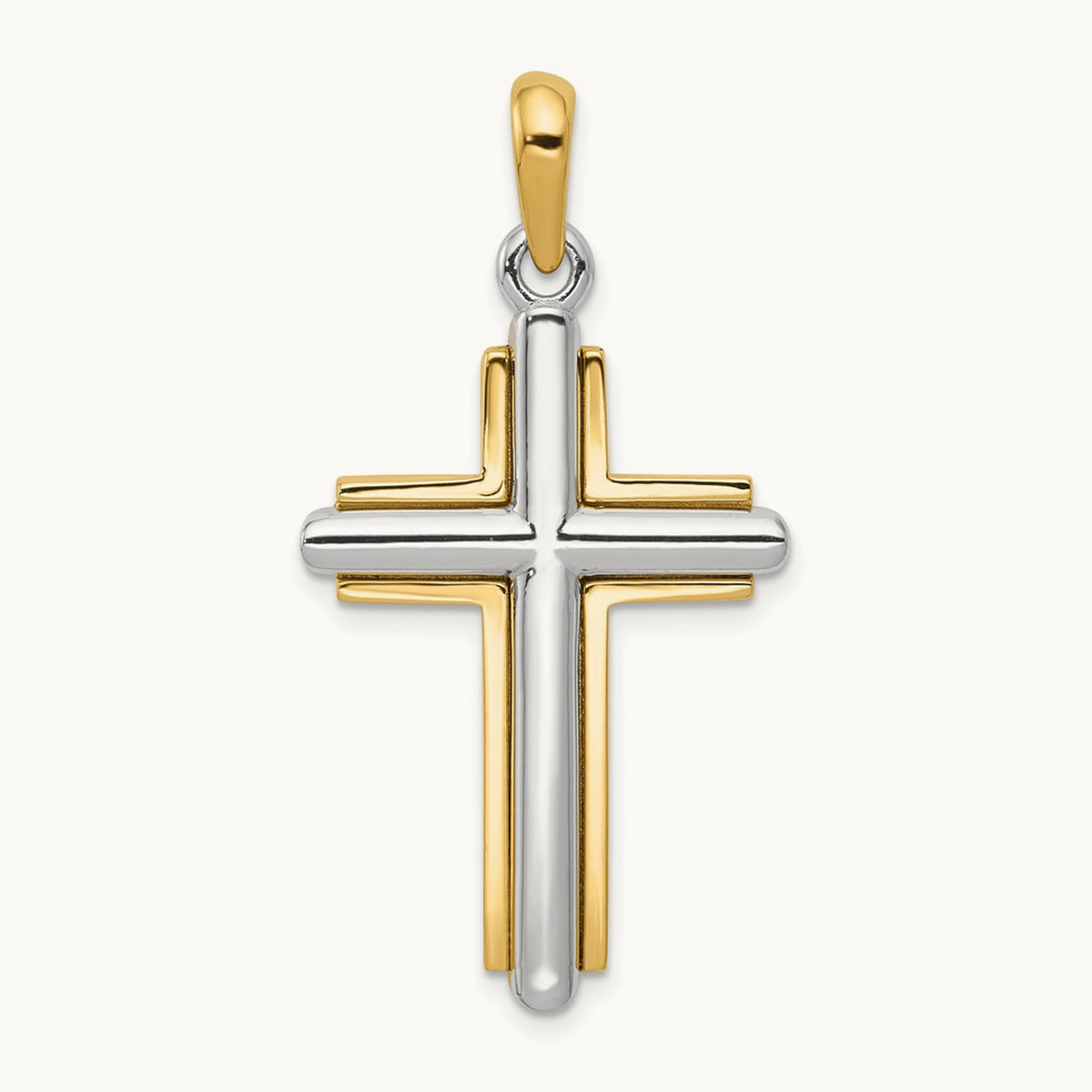 Cross Pendant, 14K Two-tone