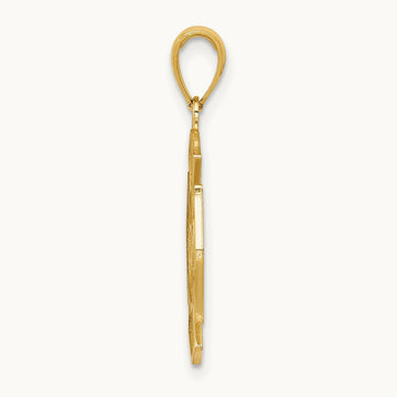 Fire Department FD Badge Pendant, 14K