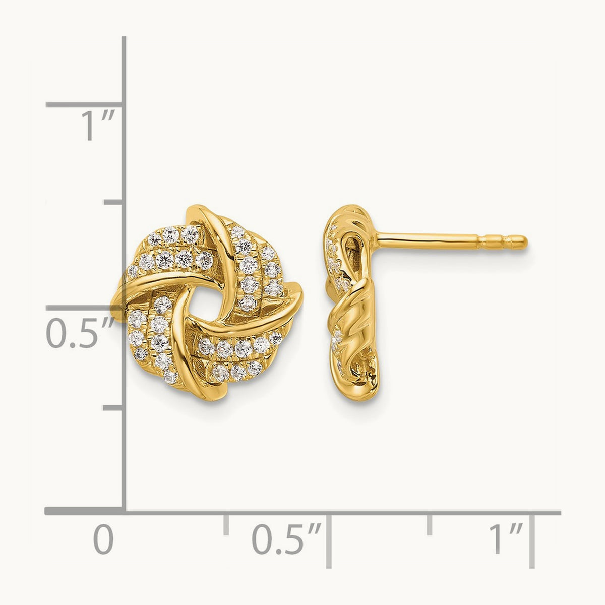 Love Knot Post Earrings, 0.25 ct tw Lab-Grown Diamond