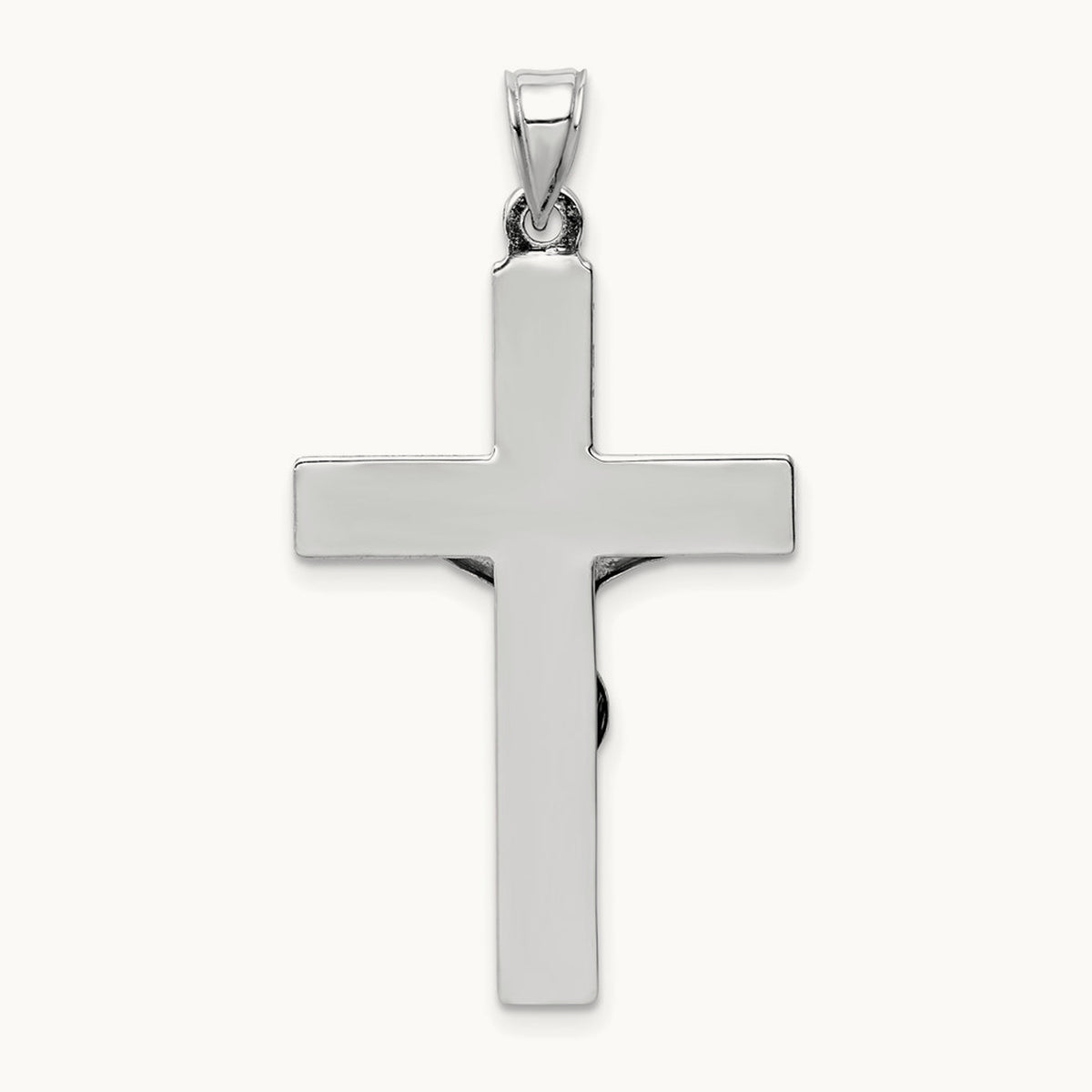 Polished Crucifix Pendant, 14K White Gold