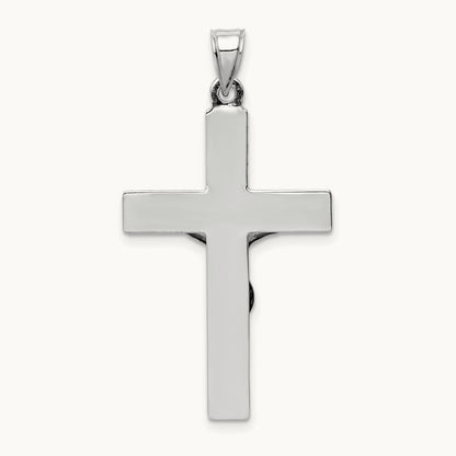 Polished Crucifix Pendant, 14K White Gold