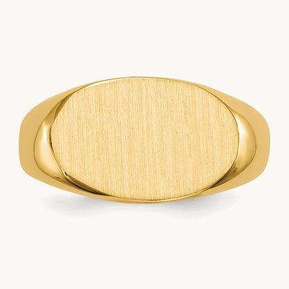 15.0x9. Open Back Signet Ring, 0mm, 14K