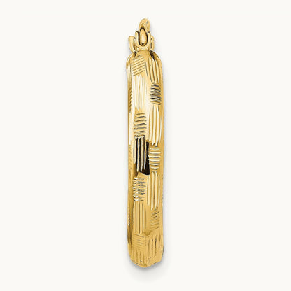 Single 14k Diamond-cut Hoop Earring