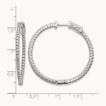 Safety Clasp in/Out Hoop Earrings, 0.75 ct tw Lab-Grown Diamond