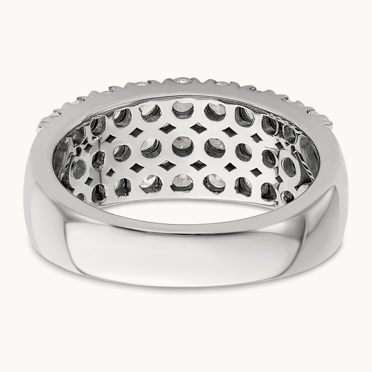 Triple Row Band, 1.50-3.00 ct tw Lab-Grown Diamond — 1 1/2 ct, 14K White Gold, 7