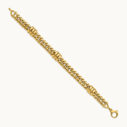 Polished Fancy Link Bracelet, 14K
