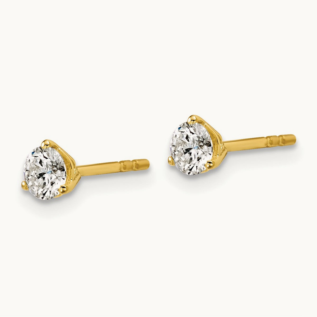 Round Stud Earrings, 0.10-6.00 ct tw Lab-Grown Diamond — 1/2 ct, 18K Yellow Gold