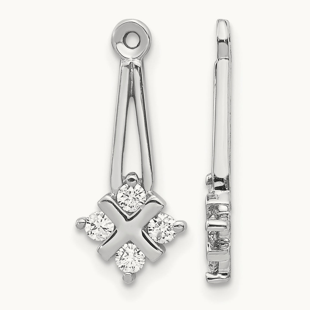 VS Dangle Cluster Diamond Earring Jacket, 14K White Gold
