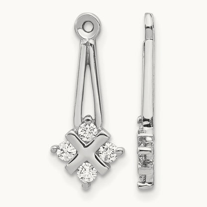 VS Dangle Cluster Diamond Earring Jacket, 14K White Gold