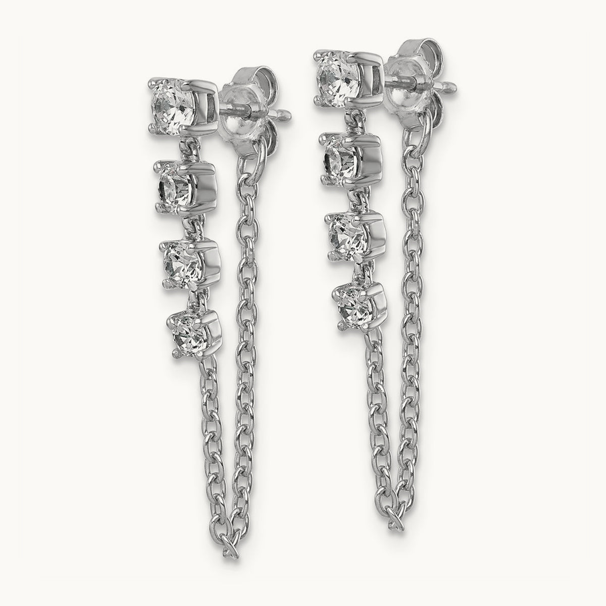 Earrings, 1.00 ct tw Lab-Grown Diamond — 14K White Gold