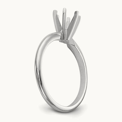 1/3ct. Lightweight Half-Round 6-Prong Mounting, 14K White Gold