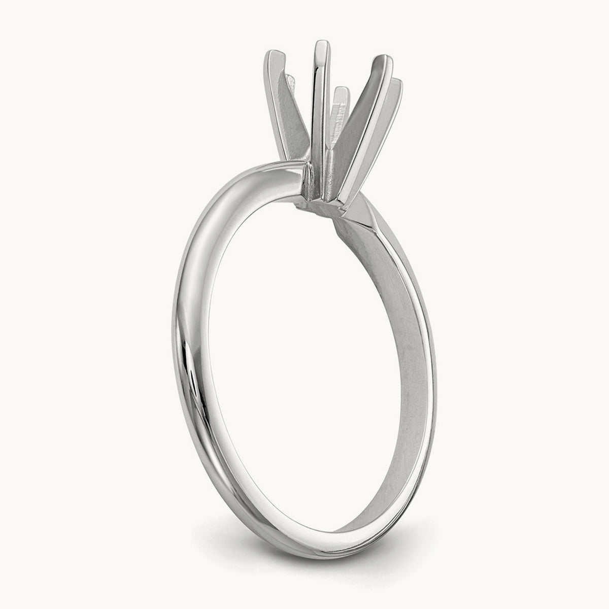 1/4ct. Lightweight Half-Round 6-Prong Mounting, 14K White Gold