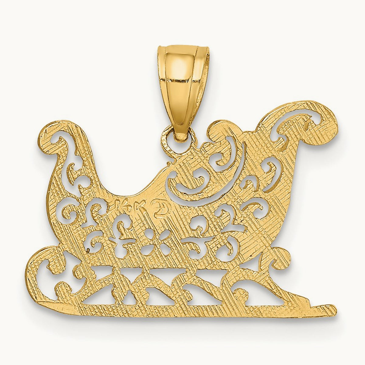 Polished Sleigh Charm, 14K