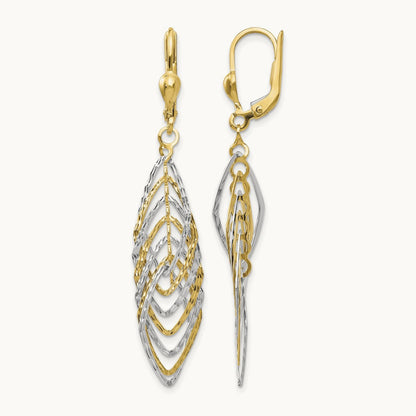 Polished Diamond-cut Dangle Leverback Earrings — photo set